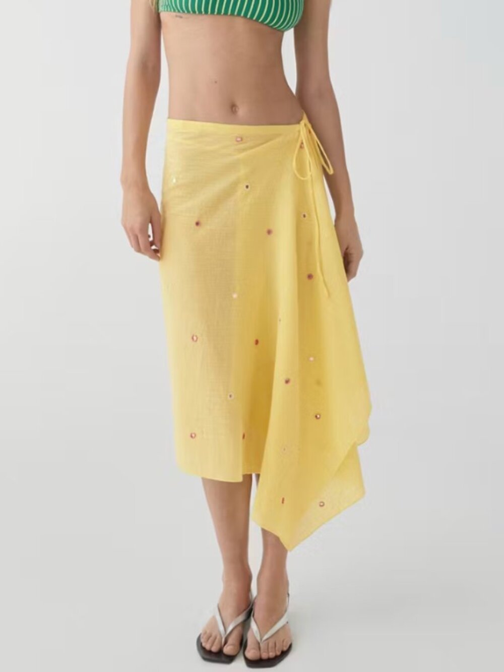 Mango Sarong Skirt with Embroidered Details